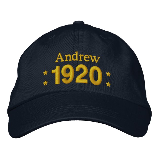Casquette Brodée Né en 1920 ou toute année 90e anniversaire V07 NAV (Devant)