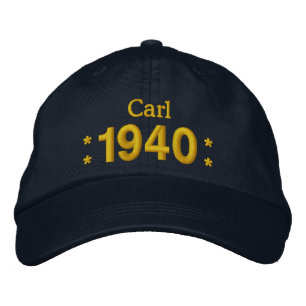 Casquette Brodée Né en 1940 ou toute année 75e anniversaire W01B NA