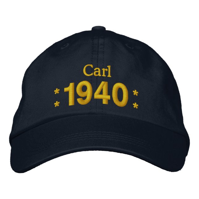 Casquette Brodée Né en 1940 ou toute année 75e anniversaire W01B NA (Devant)
