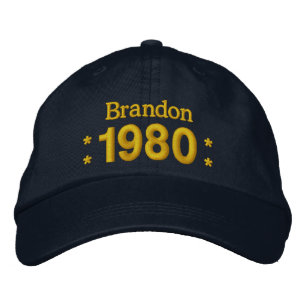 Casquette Brodée Né en 1980 ou toute année 35e anniversaire W01F NA