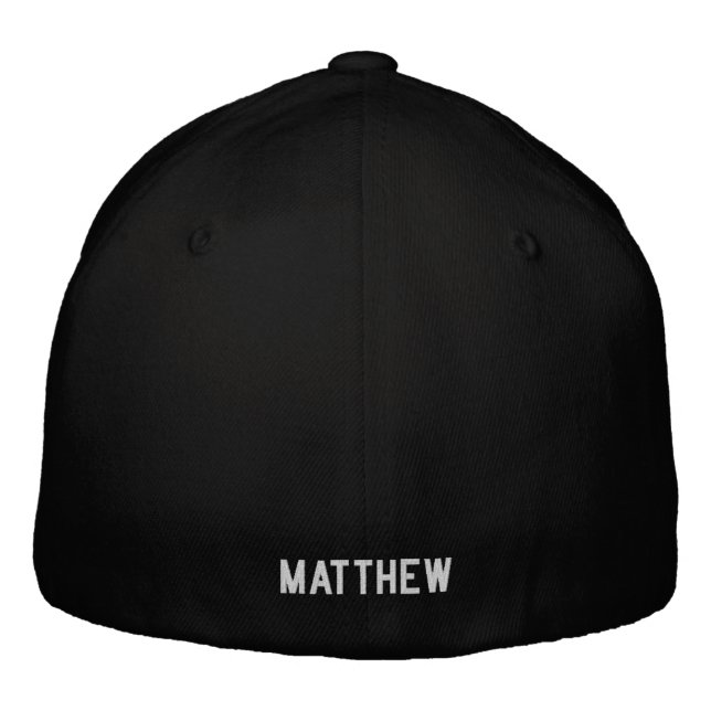 Casquette Brodée Noir année de naissance Boyfriend Nom personnalisé (Dos)