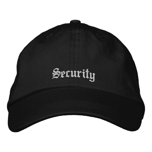 Casquette Brodée Noir Blanc Sécurité Travail personnalisé (Devant)
