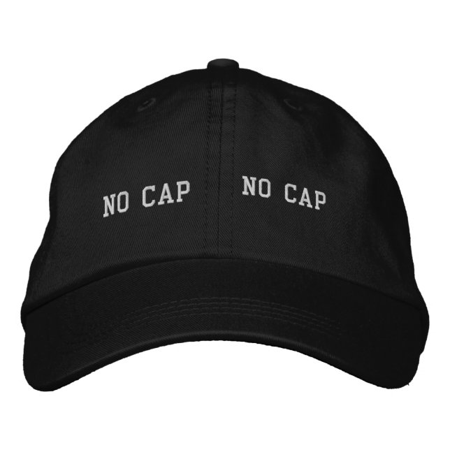 Casquette brodée noire 'No cap'  (Devant)