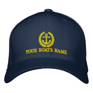 Casquette Brodée Nom de bateau avec motif d'ancrage marin