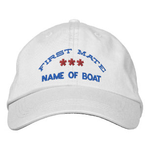 CASQUETTE BRODÉE NOM DE LA PREMIÈRE MARQUE ET DU BATEAU BLANC BLANC