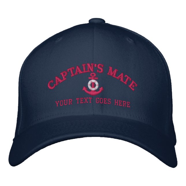 Casquette Brodée Nom de Mate Boat Name Your de capitaine (Devant)