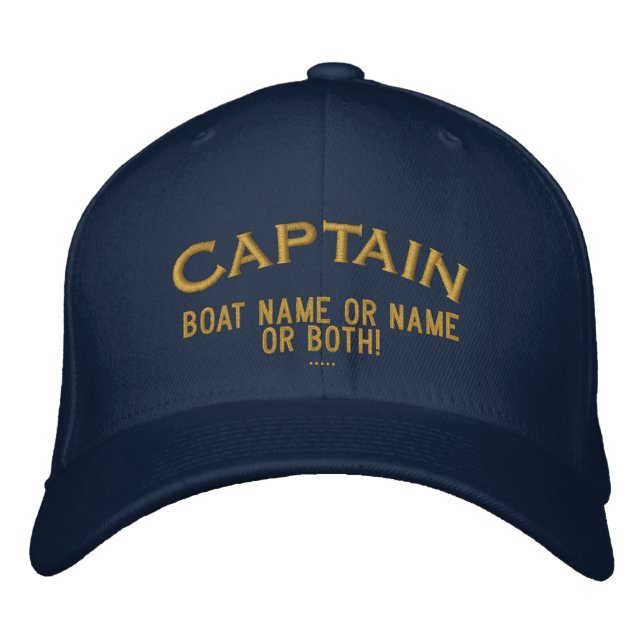 Casquette Brodée Nom ou tous les deux de capitaine Your Boat Name (Devant)