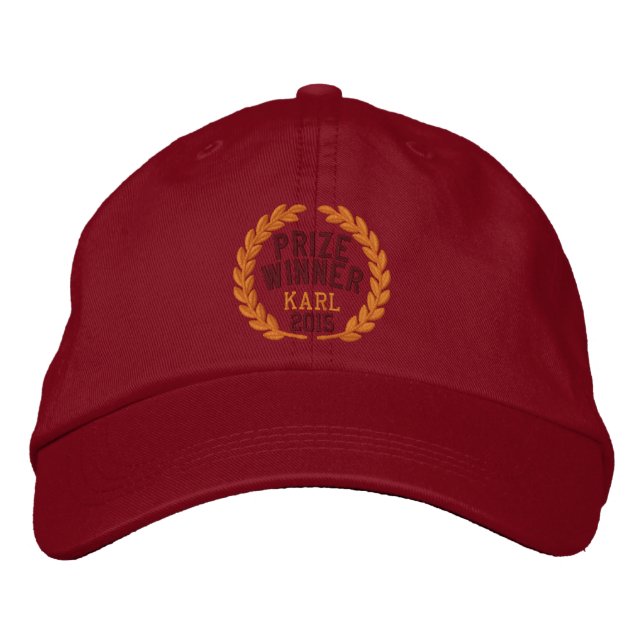 Casquette Brodée Nom personnalisable Année Lauréat du prix Broderie (Devant)