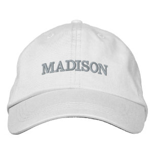 Casquette Brodée Nom personnalisé moderne clair gris texte blanc