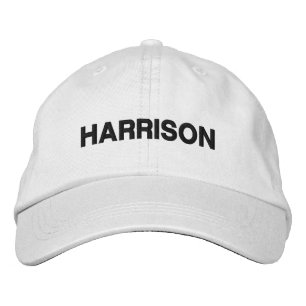 Casquette Brodée Nom personnalisé moderne texte noir blanc