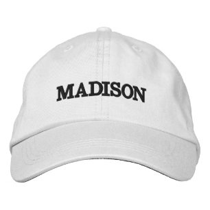 Casquette Brodée Nom personnalisé moderne texte noir blanc
