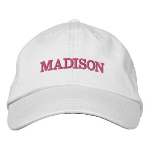 Casquette Brodée Nom personnalisé moderne texte rose blanc