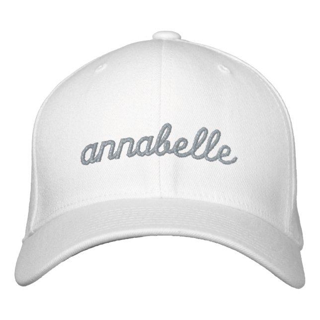 Casquette Brodée Nom personnalisé | Monogramme moderne rose pâle (Devant)