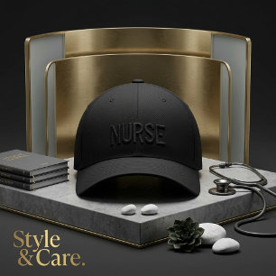 Casquette Brodée NURSE Texte Marque Design Moderne Propre
