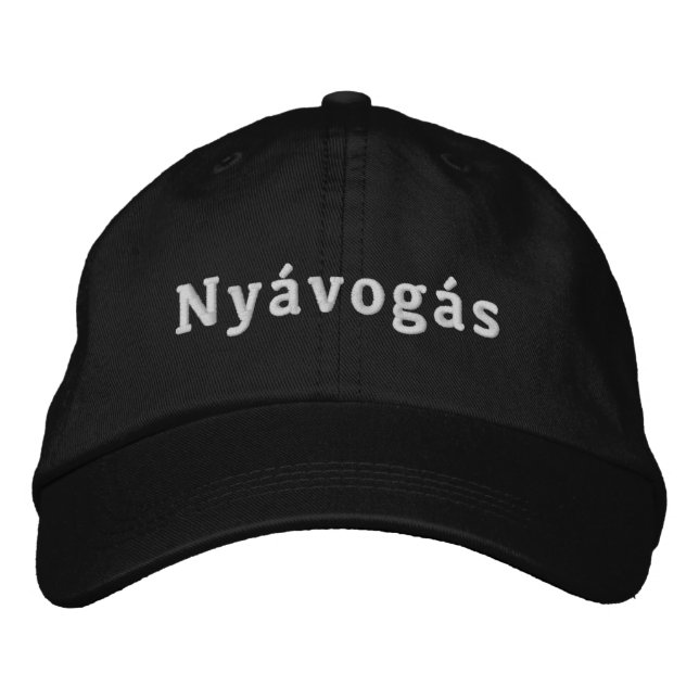 Casquette Brodée Nyávogás White Logo (Devant)