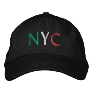 Casquette Brodée NYC Italie Drapeau Couleurs Vert Blanc Rouge sur N