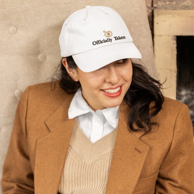 Casquette Brodée Officiellement prises & Mariages anneaux, Mariée,  (Créateur téléchargé)