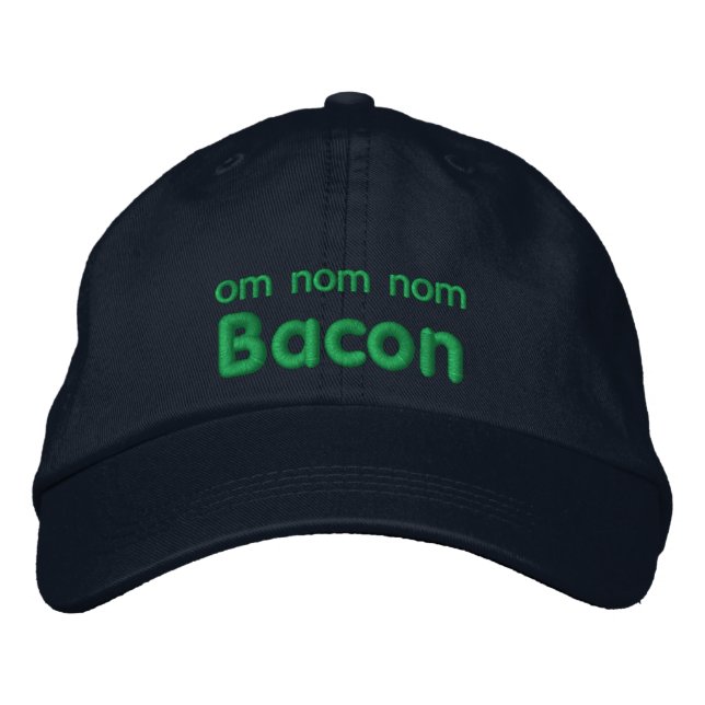 Casquette Brodée OM NOM NOM BACON Love (Devant)