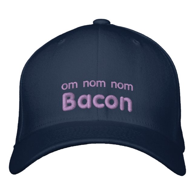 Casquette Brodée OM NOM NOM BACON Love (Devant)