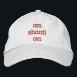Casquette Brodée om shanti om sanskrit méditation aum rose<br><div class="desc">Le casquette OM Shanti OM en texte rose.  Projet de paix partout où vous allez !</div>