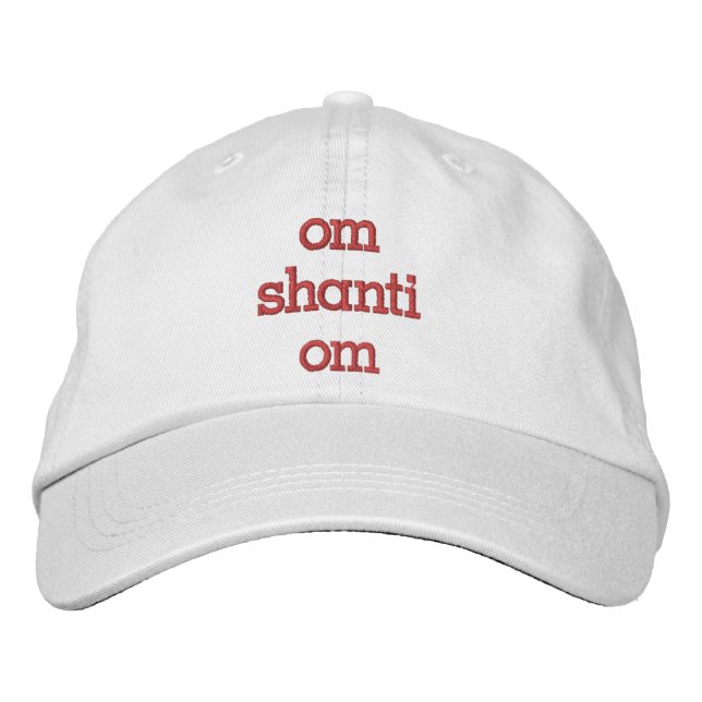 Casquette Brodée om shanti om sanskrit méditation aum rose (Devant)