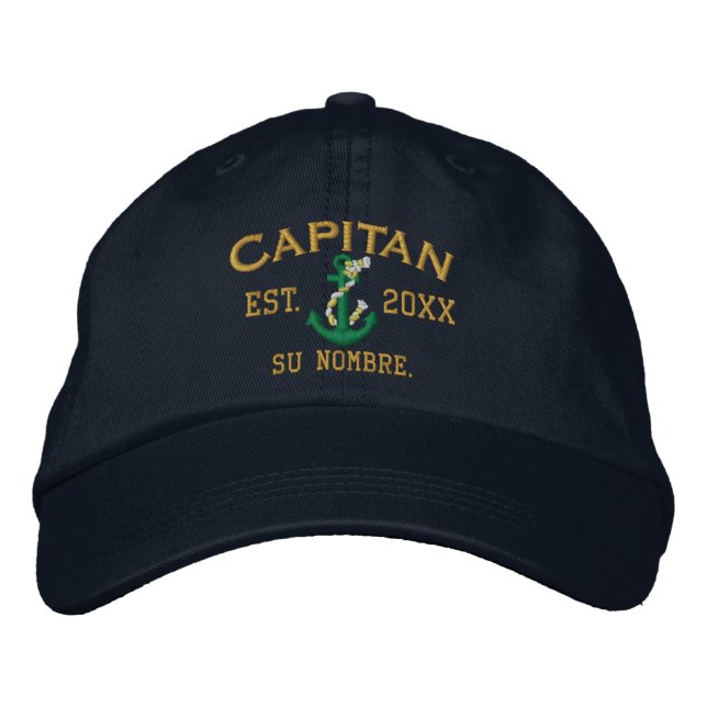 Casquette Brodée Or vert ESPAGNOL d'EL Capitan personnalisé (Devant)