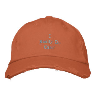 Casquette Brodée Orange Brûlé "Je m'en fiche vraiment"
