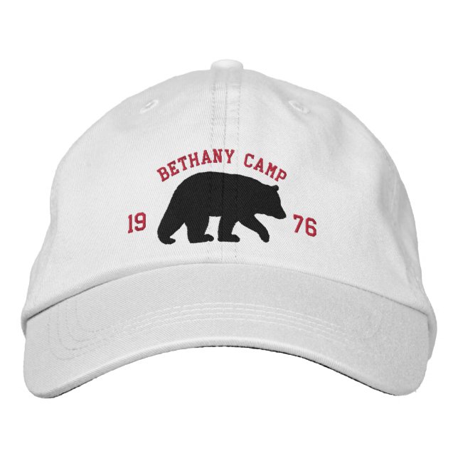 Casquette Brodée Ours noir avec texte personnalisable (Devant)