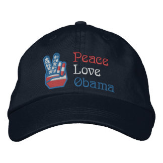 Casquette Brodée Paix Brodée, Amour, Obama