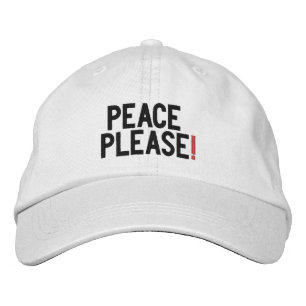 Casquette Brodée Paix s'il vous plaît point d'exclamation noir roug