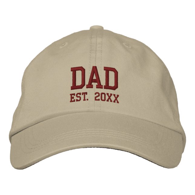 Casquette Brodée Papa Année d'Estimation Modèle de Texte (Devant)