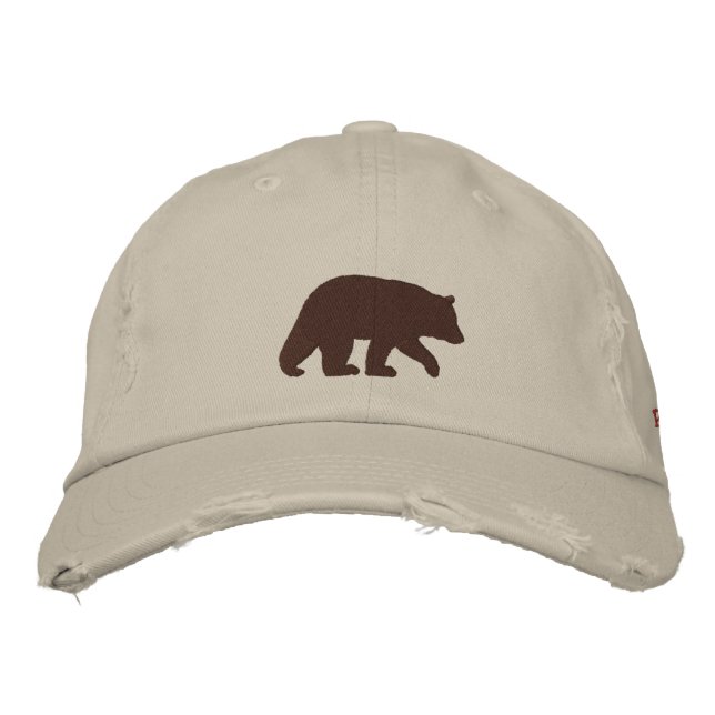 Casquette Brodée Papa Bear Brown Bear Silhouette personnalisée (Devant)