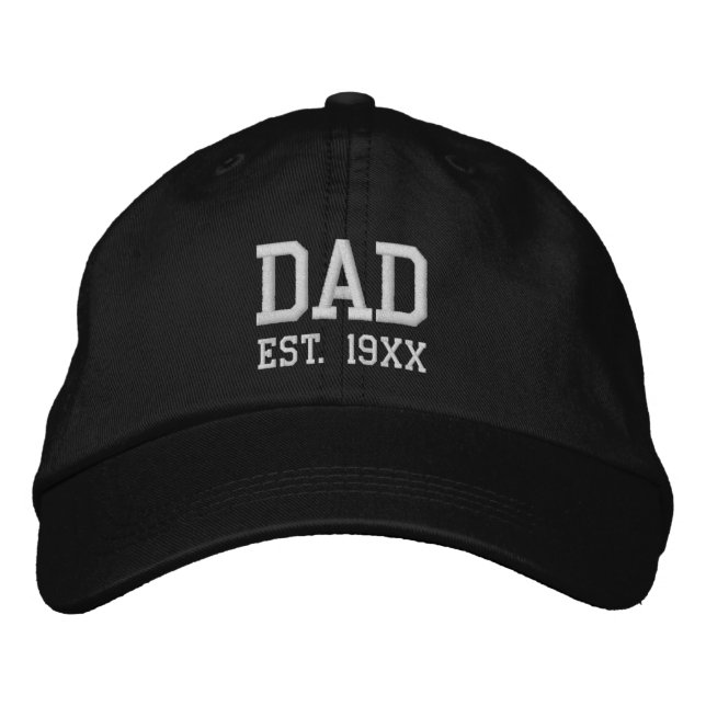 Casquette Brodée Papa Est. Modèle texte non blanc (Devant)