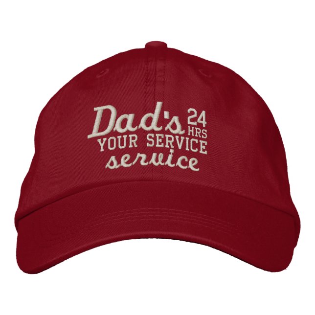 Casquette Brodée Papa's Customizable 24 HRS Service have fun! (Devant)
