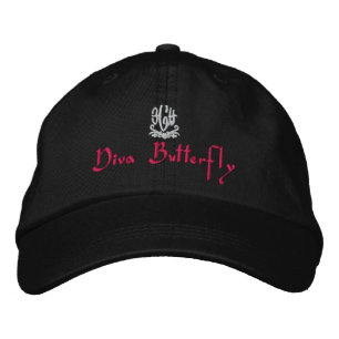 Casquette Brodée Papillon Diva Noir