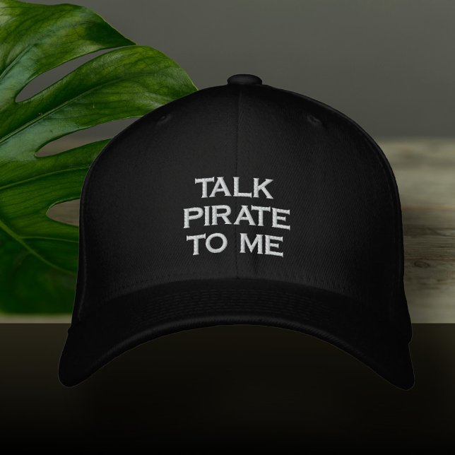 Casquette Brodée Parlez Pirate à moi Noir Drôle Mens (Créateur téléchargé)