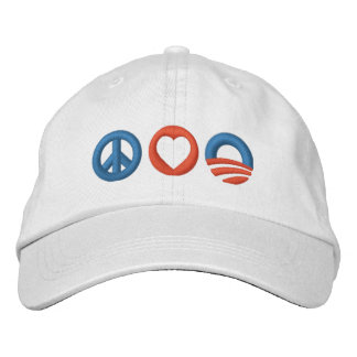 Casquette Brodée Peace Love Obama