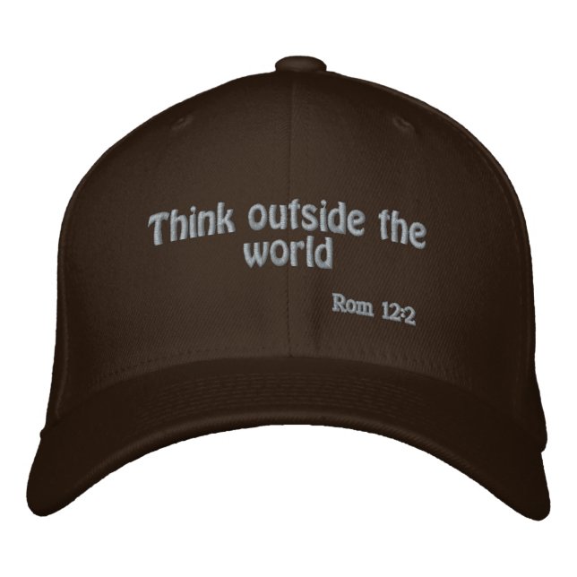 Casquette Brodée Pensez en dehors de la Personnaliser du monde (Devant)