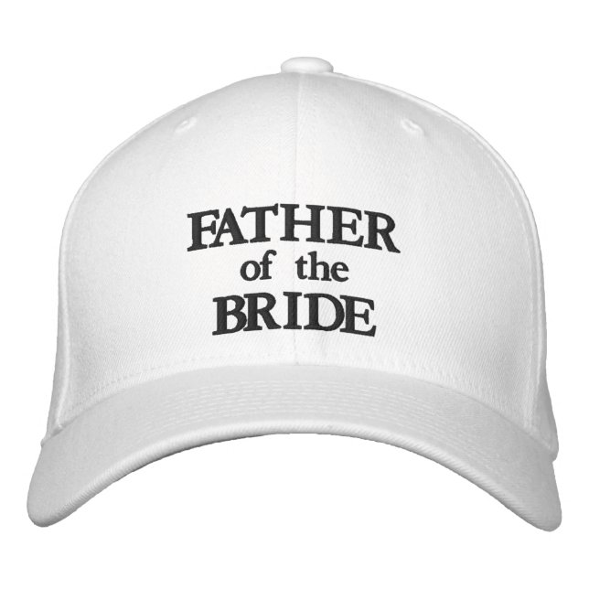 Casquette Brodée Père de la Mariée mariage chic noir et blanc (Devant)