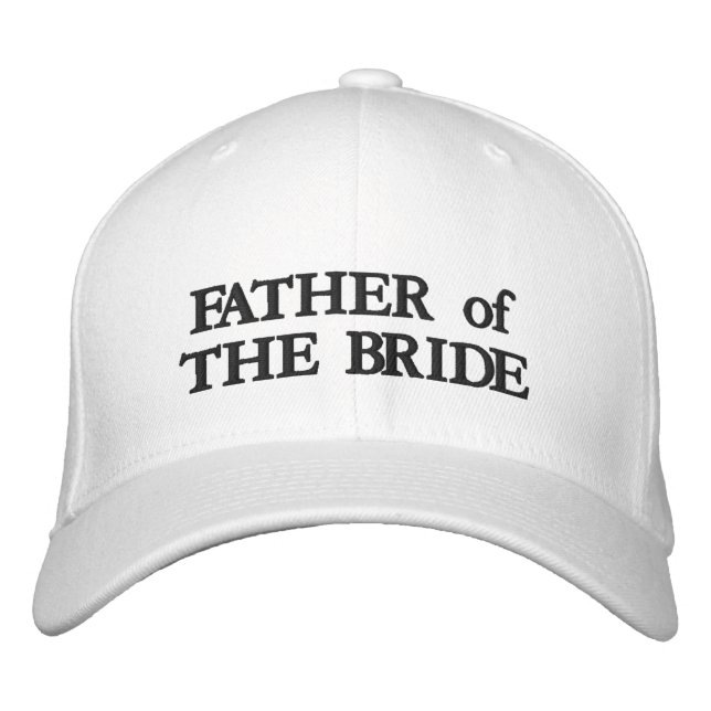 Casquette Brodée Père de la Mariée noir blanc élégant mariage (Devant)