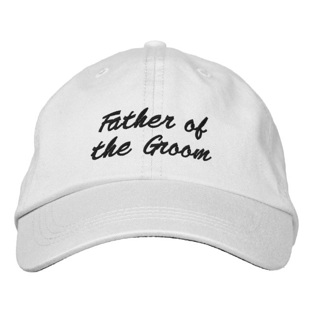 Casquette Brodée Père du marié élégant mariage noir script (Devant)