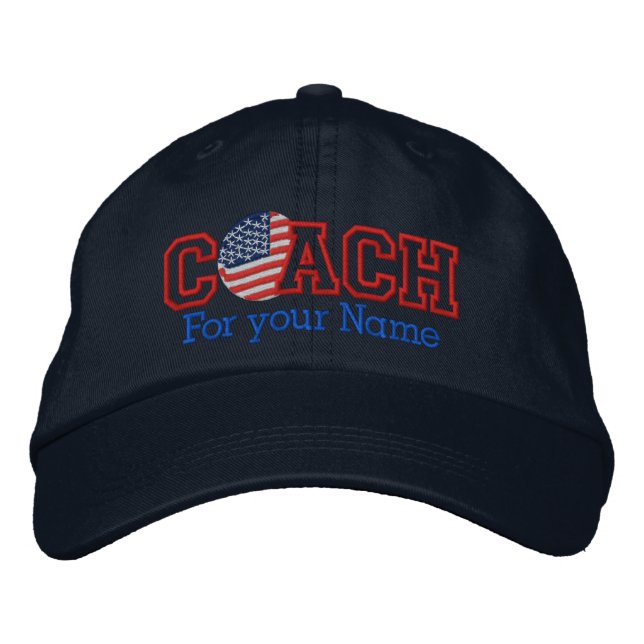 Casquette Brodée Personalized American Coach with your name (Devant)
