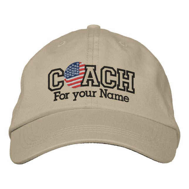 Casquette Brodée Personalized American Coach with your name (Devant)