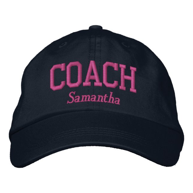 Casquette Brodée Personalized Coach in Hot Pink (Devant)