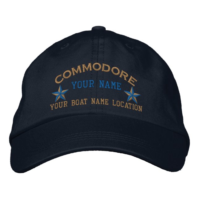 Casquette Brodée Personalized Commodore Stars Ball Cap Embroidery (Devant)