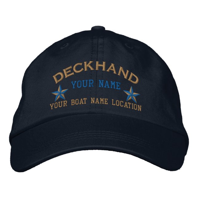 Casquette Brodée Personalized Deckhand Stars Ball Cap Embroidery (Devant)