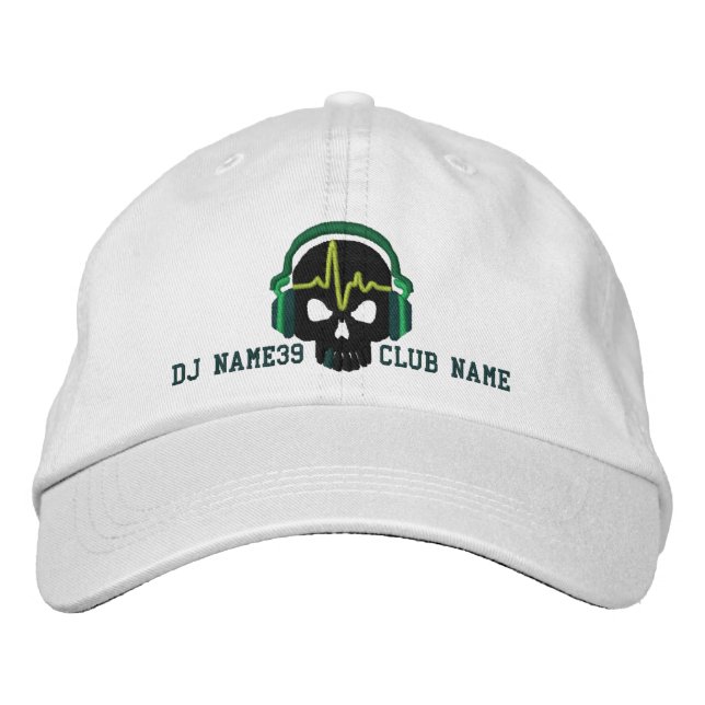 Casquette Brodée Personalized DJ Skull Your Name Club Embroidery (Devant)