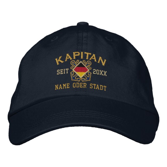 Casquette Brodée Personalized German Sea Captain Nautical (Devant)
