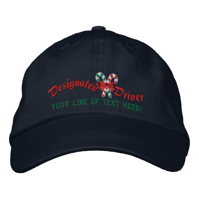 Casquette Brodée Personalized Holiday Designated Driver Candy Canes (Devant)