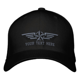 Casquette Brodée Personalized Star Badge Pilot Wings